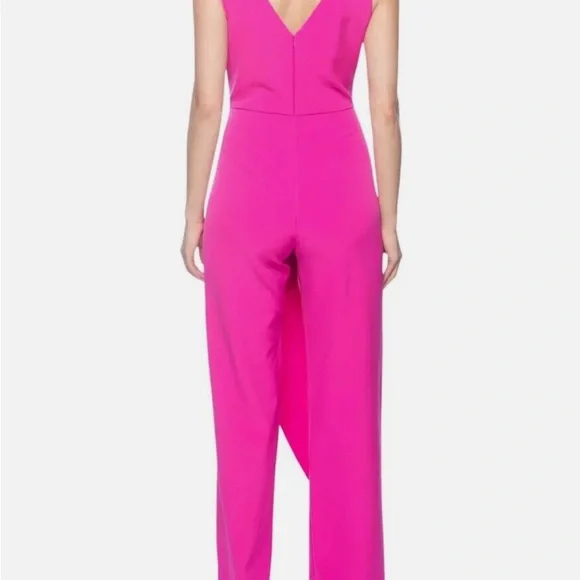 NWT MARINA Scuba Crepe Fashion Jumpsuit in Fuschia Size 4 - Picture 2 of 4